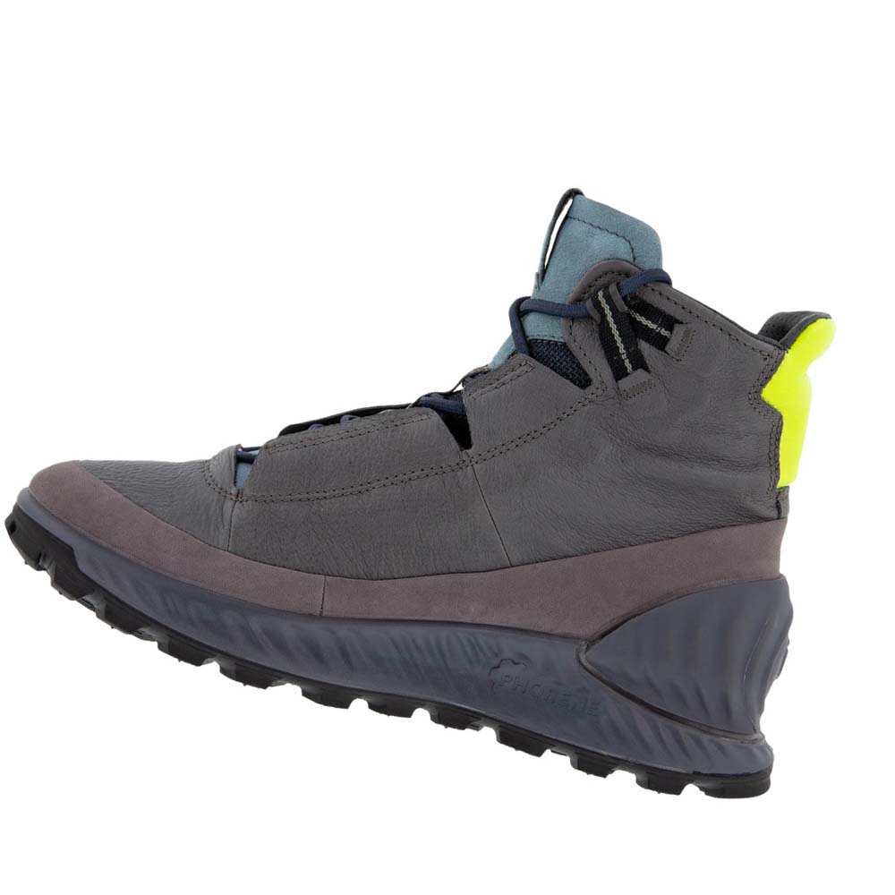 Men's Ecco Exostrike High Boots Grey / Black | USA 438JPQ